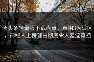 汤头条轻量版下载盘点：真相3大误区，神秘人上榜理由彻底令人羞涩难挡