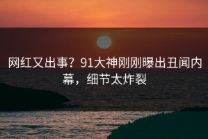 网红又出事？91大神刚刚曝出丑闻内幕，细节太炸裂