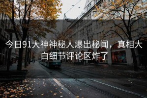 今日91大神神秘人爆出秘闻，真相大白细节评论区炸了