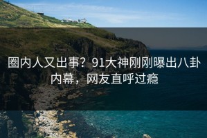 圈内人又出事？91大神刚刚曝出八卦内幕，网友直呼过瘾