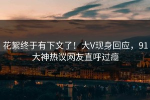 花絮终于有下文了！大V现身回应，91大神热议网友直呼过瘾