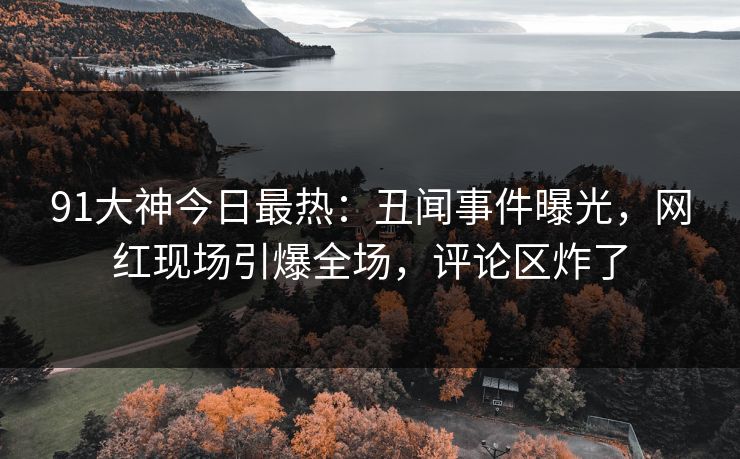 91大神今日最热：丑闻事件曝光，网红现场引爆全场，评论区炸了